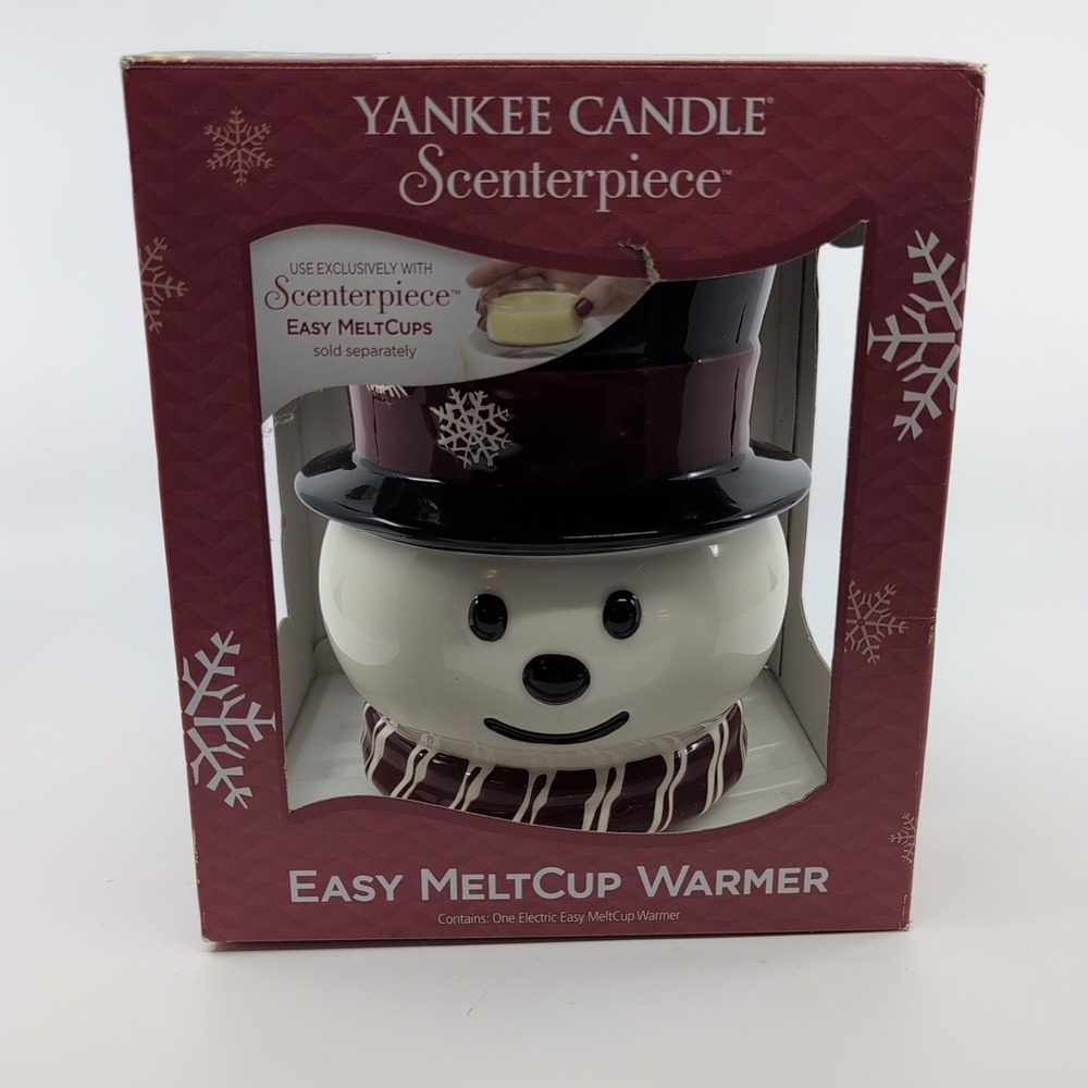 Yankee Candle Scenterpiece Winter Snowman Meltcup Warmer Holiday Decor Used a